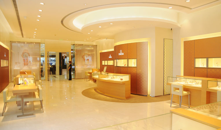 華億國(guó)際購(gòu)物中心歐米茄專柜內(nèi)景